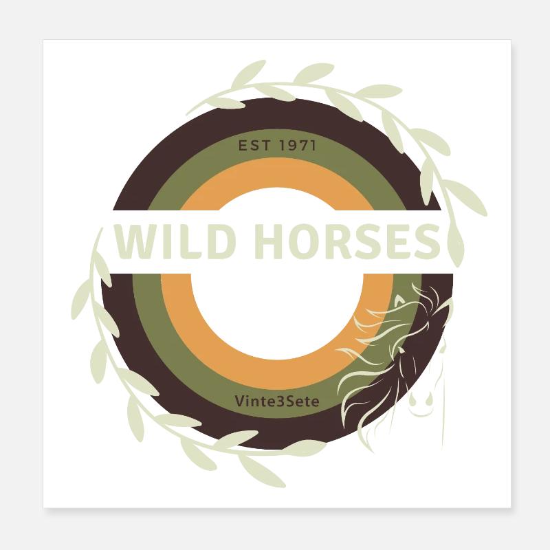Wilde Pferde Poster 20x20 cm