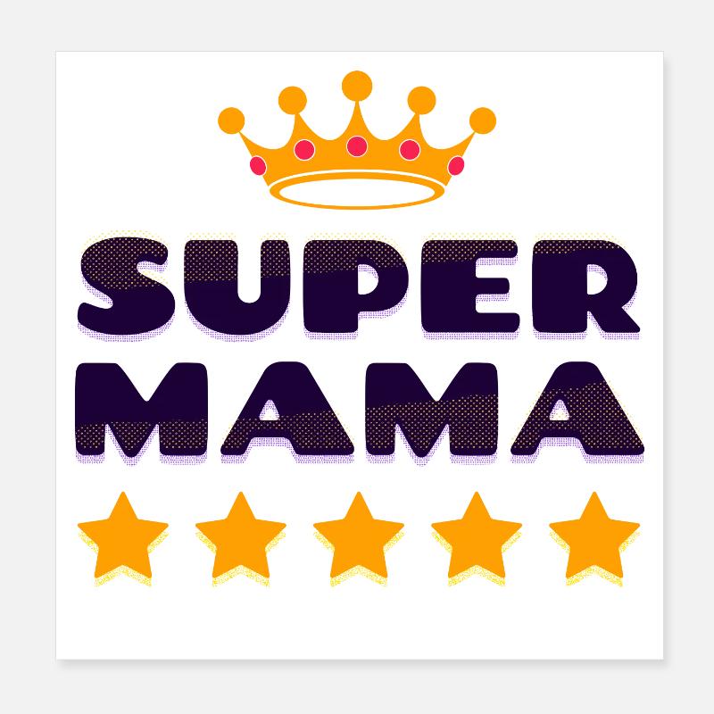 Muttertag Super Mama Beste Mutter Mutti Mami Poster 20x20 cm
