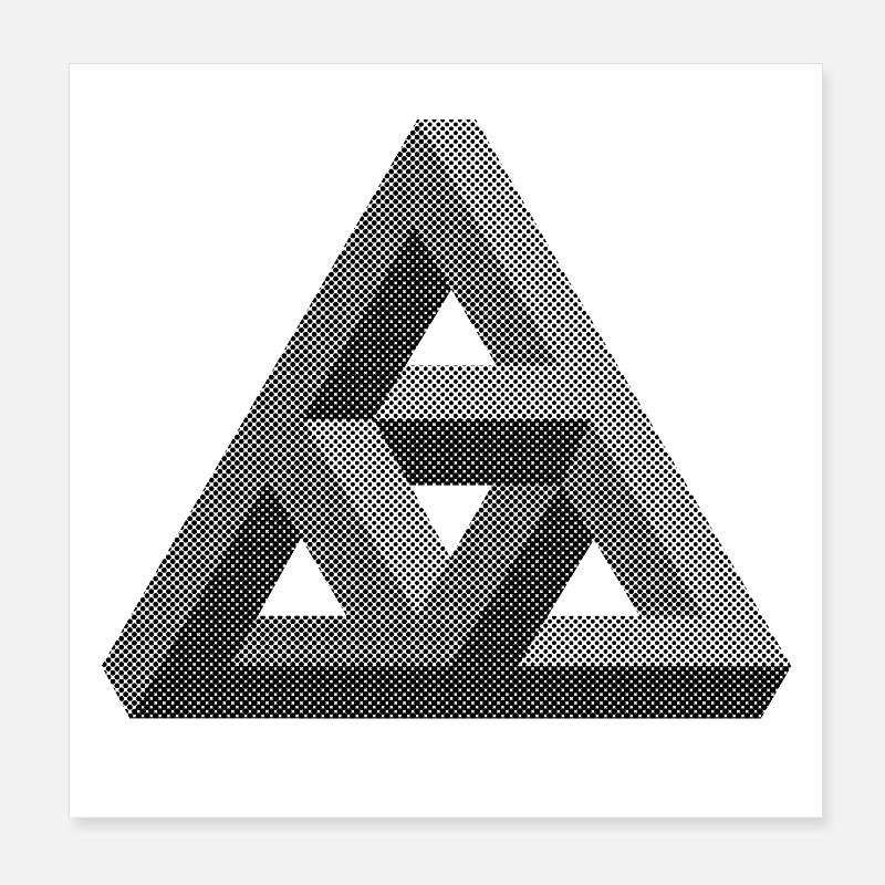 Triangle de Penrose abstrait sur fond clair Poster 20 x 20 cm