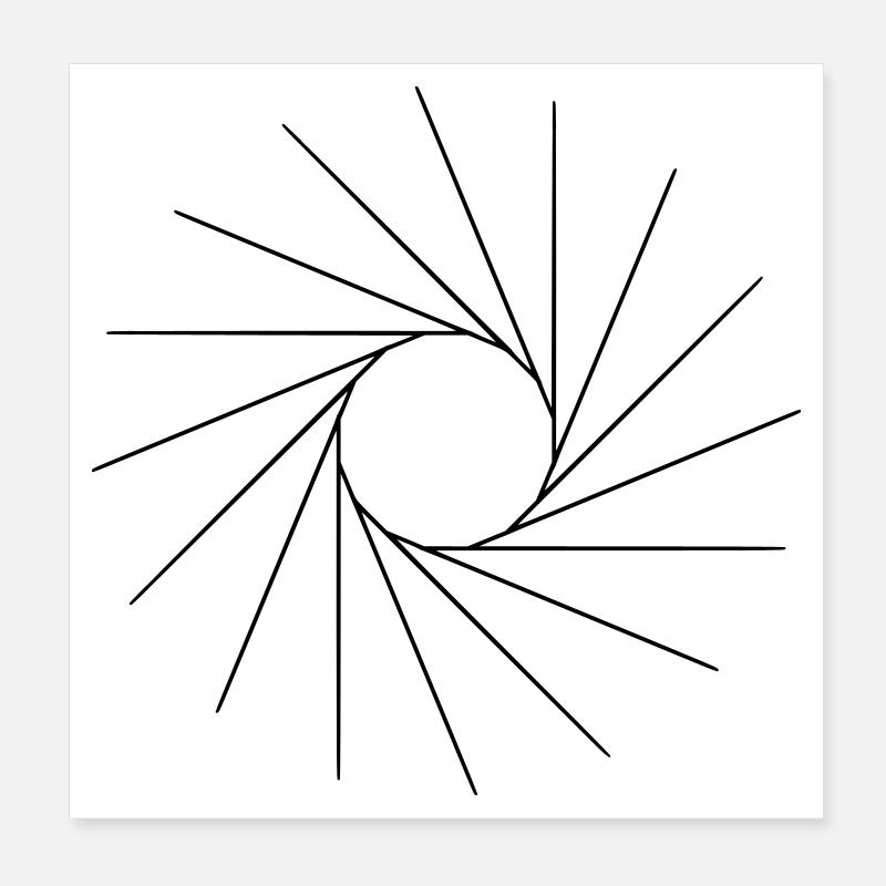 Coole Form, wie eine Sonne. Poster 20x20 cm