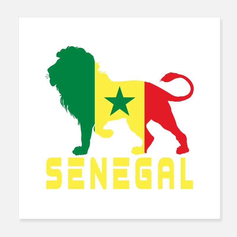 Lion du Sénégal Poster 20 x 20 cm
