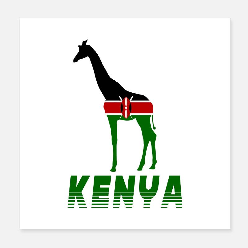 Girafe du Kenya Poster 20 x 20 cm