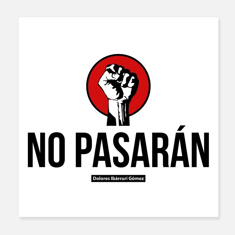 NO PASARAN - Poster 20 x 20 cm - blanc