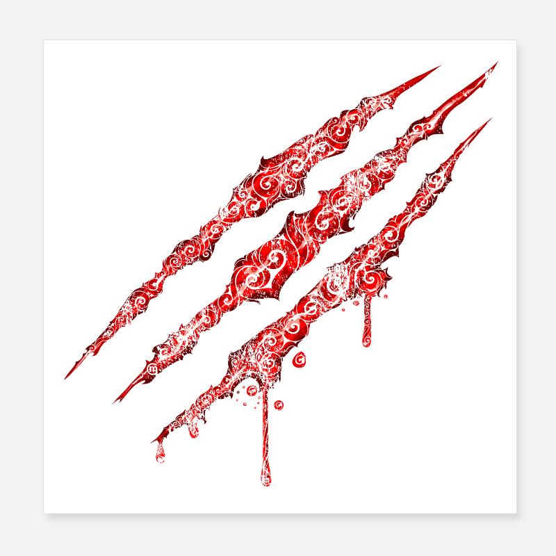 Swirly Claw Marks Poster 8" x 8" (20x20 cm)