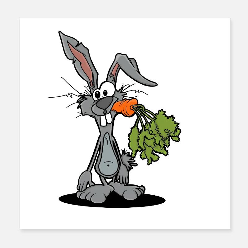 Funny Rabbit Gift Poster 8" x 8" (20x20 cm)