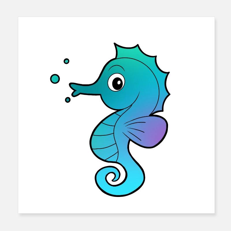 Seepferdchen Seepferd Poster 20x20 cm