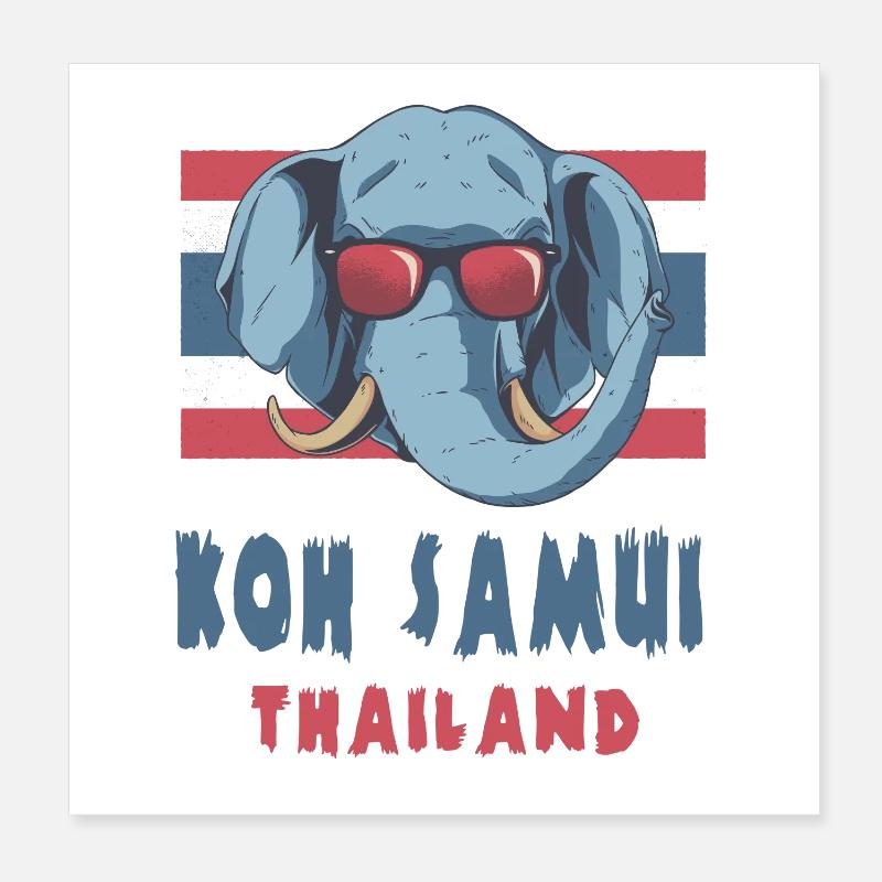 Koh Samui Thailand design Poster 8" x 8" (20x20 cm)