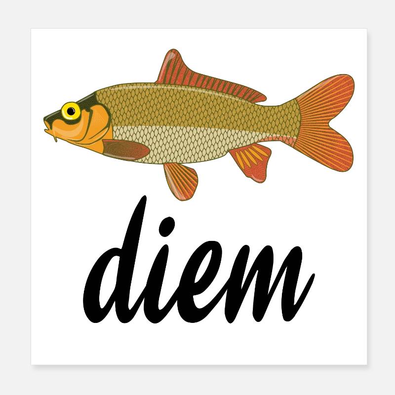 Poisson doré écailles orange Poster 20 x 20 cm