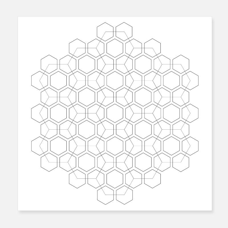 hexagone - Poster 20 x 20 cm - blanc
