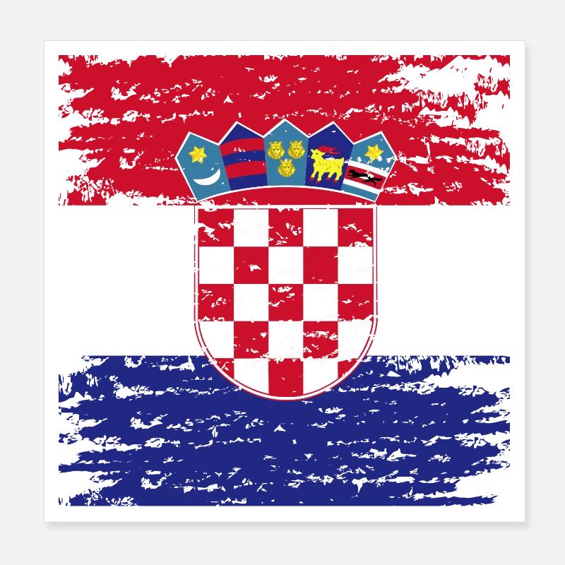 Drapeau Croate Authentique Écusson Poster 20 x 20 cm