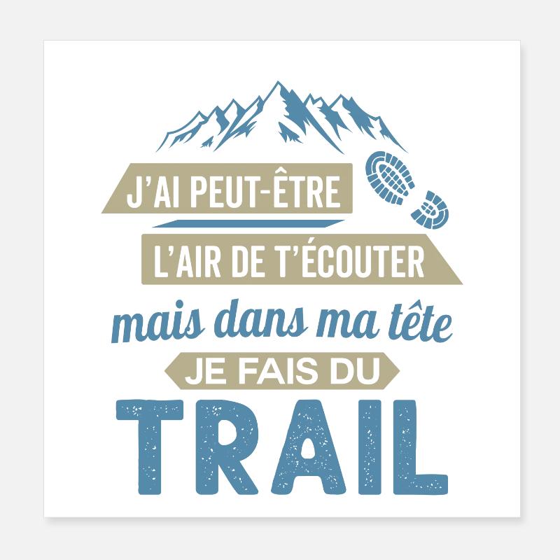 je fais du trail running Poster 20 x 20 cm
