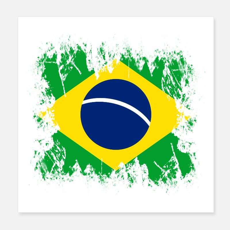 Brasilien Brasilien - Poster 20x20 cm - Weiß
