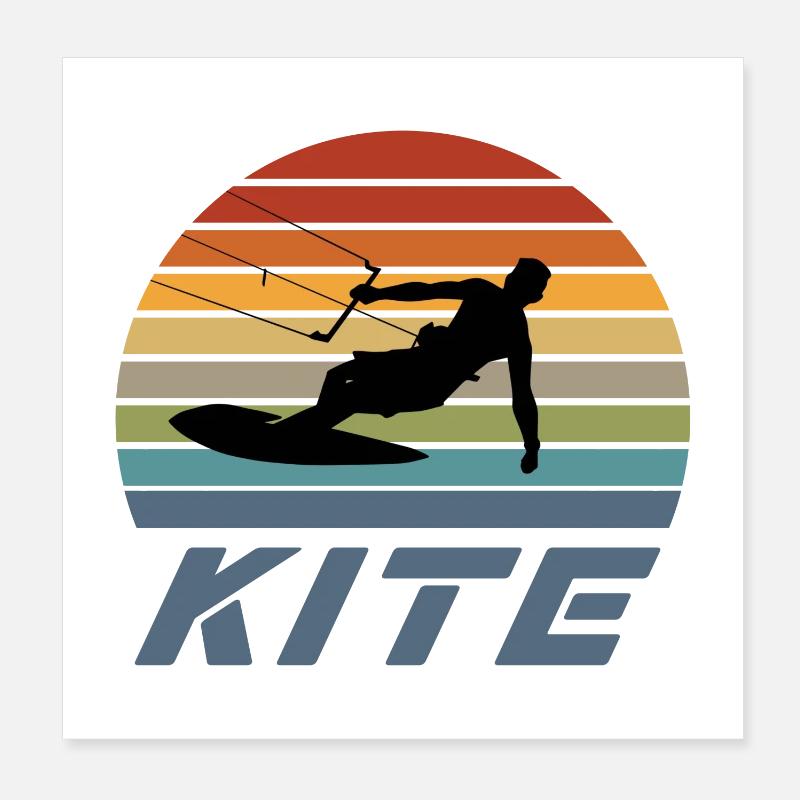 Kite Design - Poster 20x20 cm - Weiß