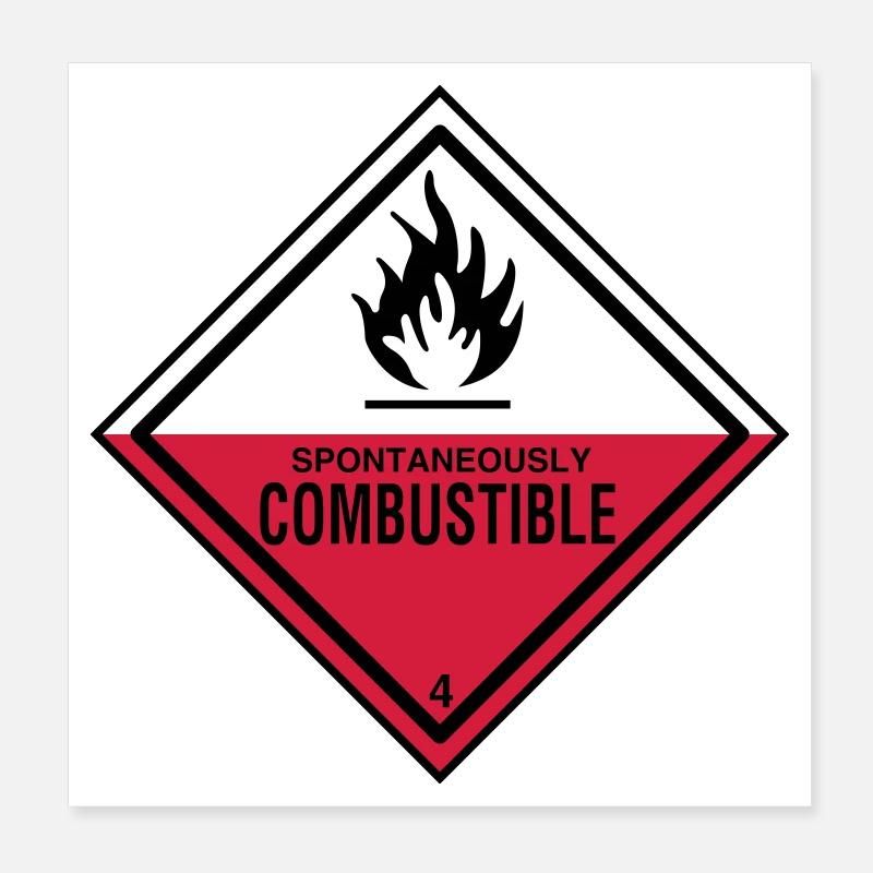 flame danger flammable humor irony fire brigade Poster 8" x 8" (20x20 cm)