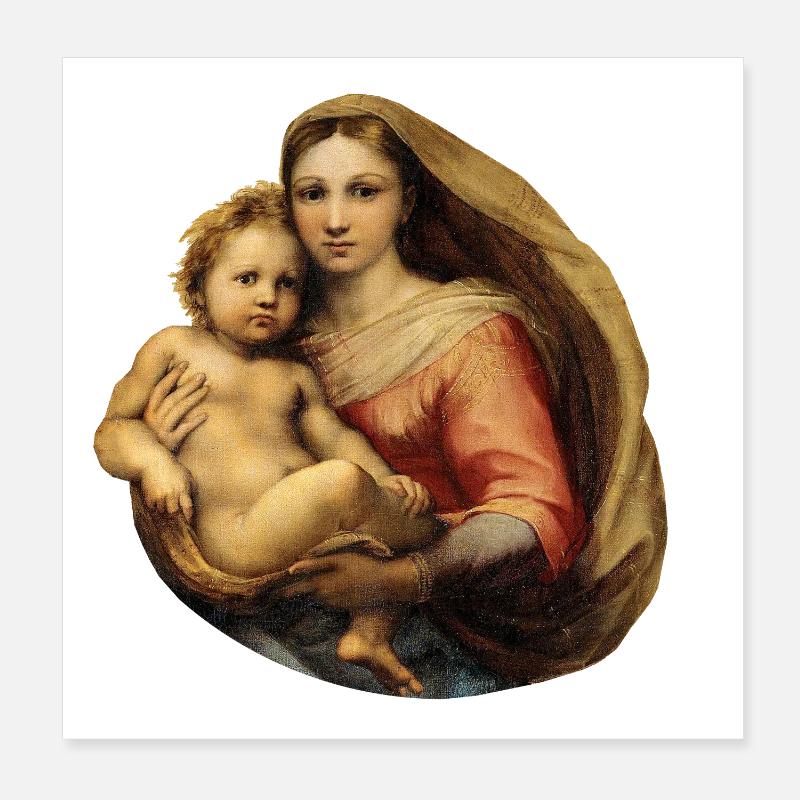 Sistine Madonna | Sistine Madonna | Raffael Poster 20 x 20 cm