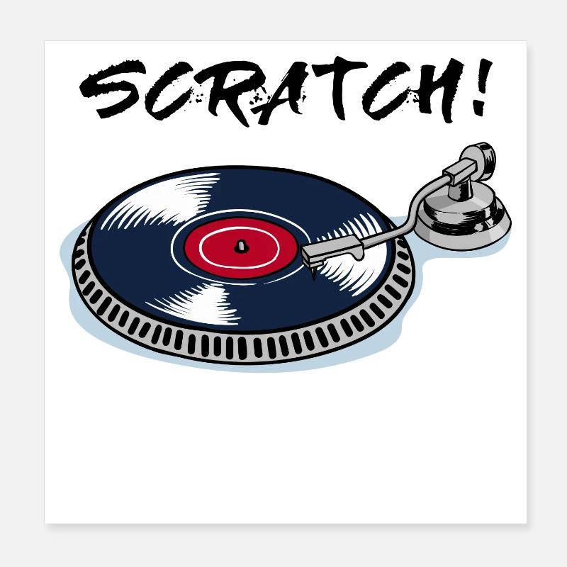 Scratch turntable record player beatbox vinyl Poster 8" x 8" (20x20 cm)