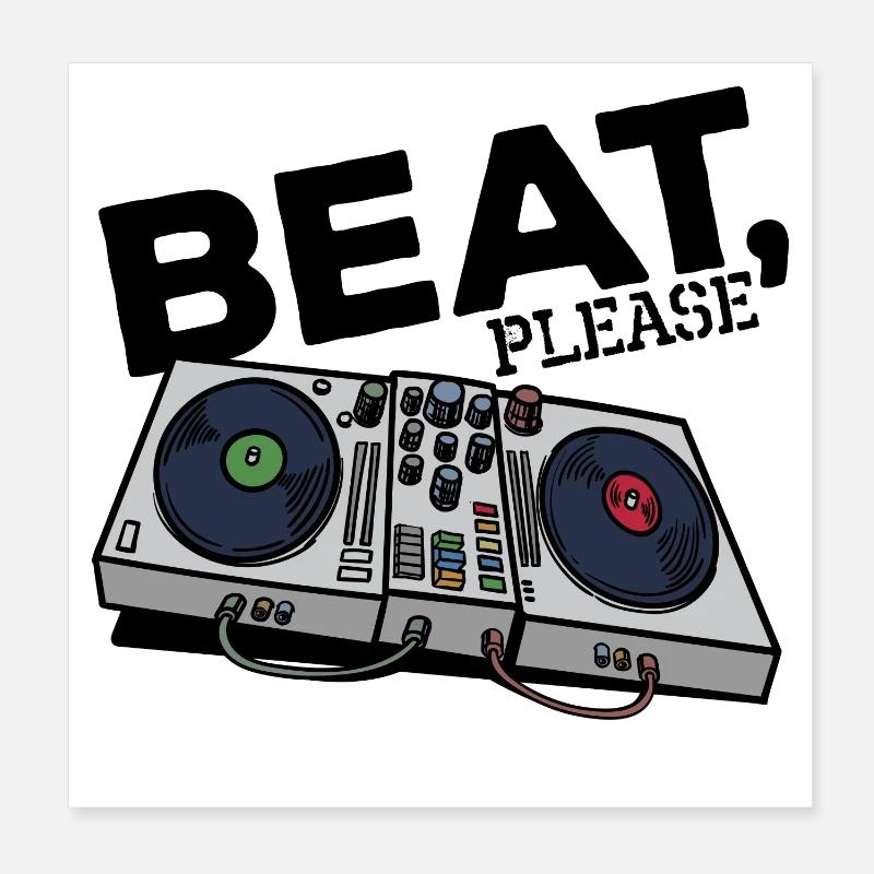 MC Beatbox Turntable Scratchen Hip Hop Musik Rap Poster 20x20 cm