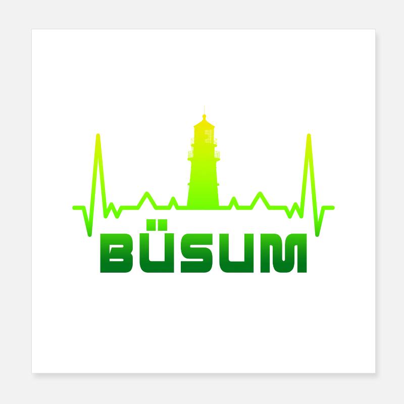 Büsum Leuchtturm Design / Geschenkidee Poster 20x20 cm