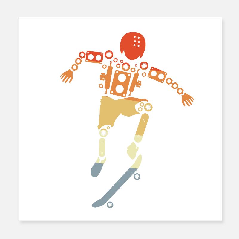 Skateboarder Poster 8" x 8" (20x20 cm)