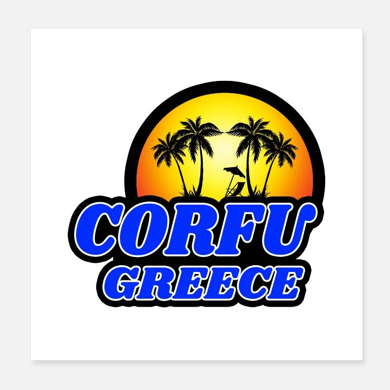 Corfu Greece design / gift idea Poster 8" x 8" (20x20 cm)