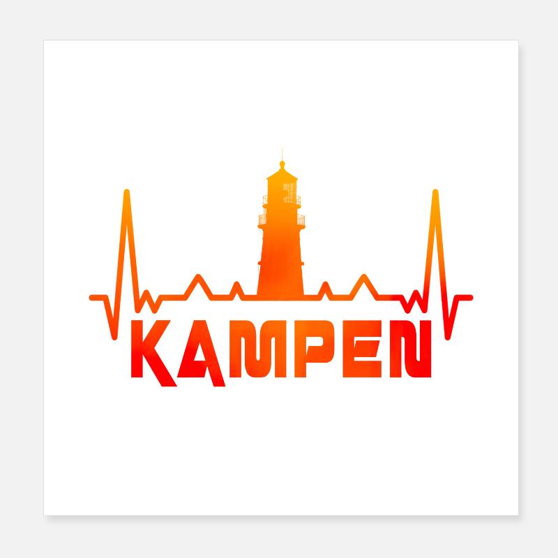 Conception du phare de Kampen / idée cadeau Poster 20 x 20 cm