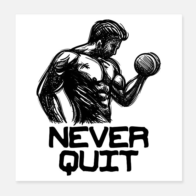 Motivation Fitnesstraining Bodybuilder Workout Poster 20x20 cm