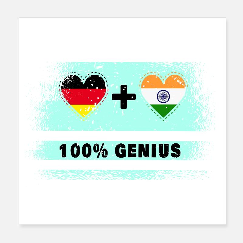 Germany and India 100% awesome / gift Poster 8" x 8" (20x20 cm)