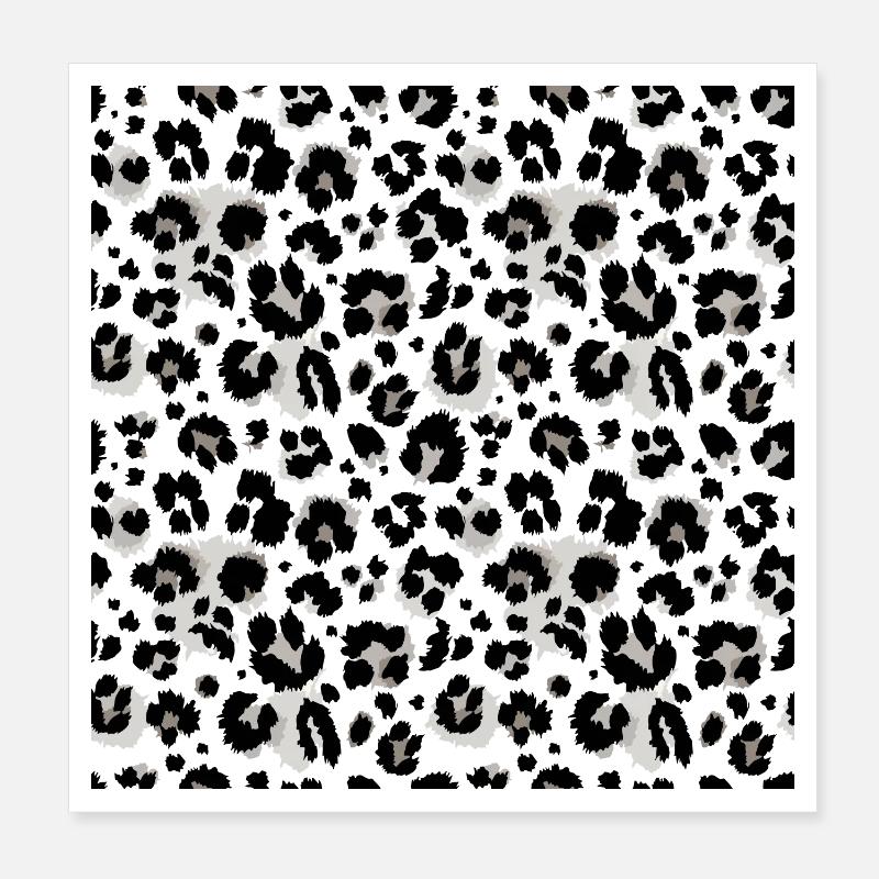 Easy-care animal print black and white pattern Poster 8" x 8" (20x20 cm)