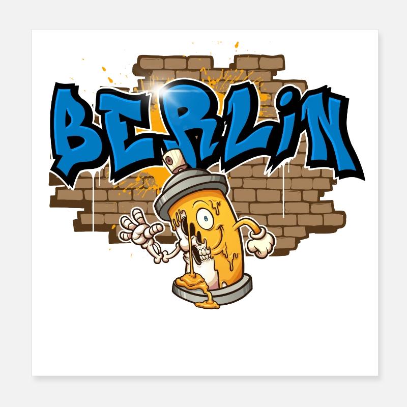 Graffiti de Berlin Poster 20 x 20 cm