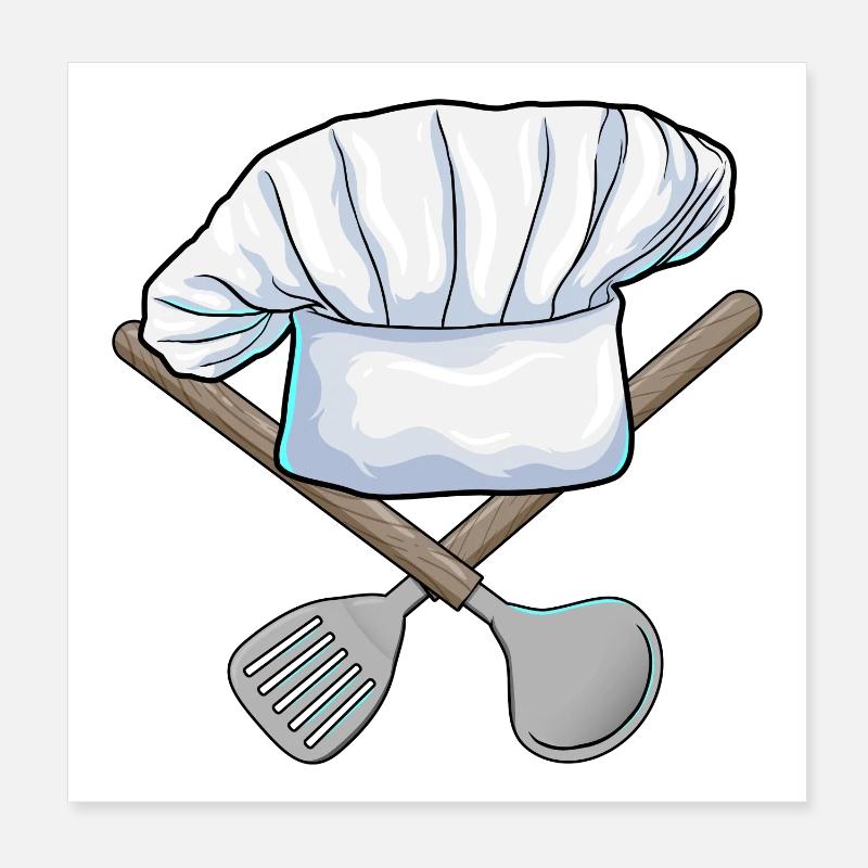 Chef's Hat Cooking Kitchen Poster 8" x 8" (20x20 cm)