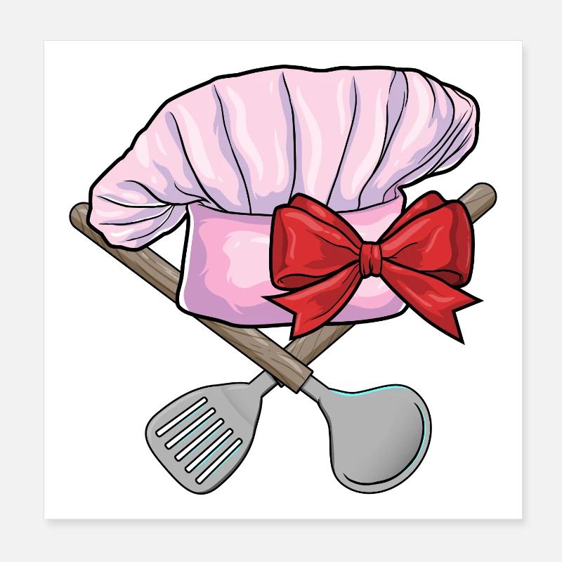 Cuisine du chapeau de chef Poster 20 x 20 cm