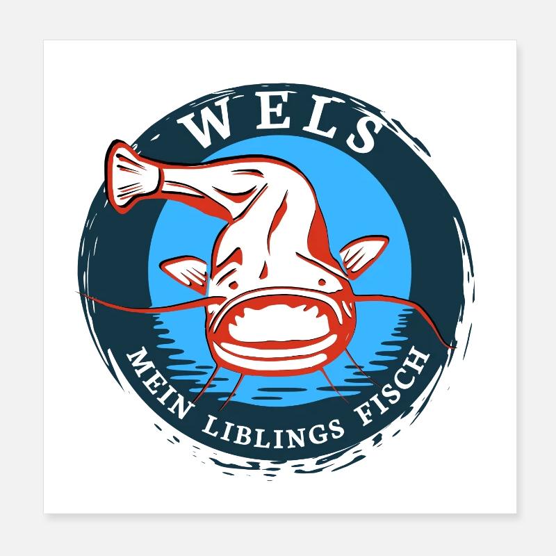 Pêche Poisson-chat mon poisson préféré Poster 20 x 20 cm