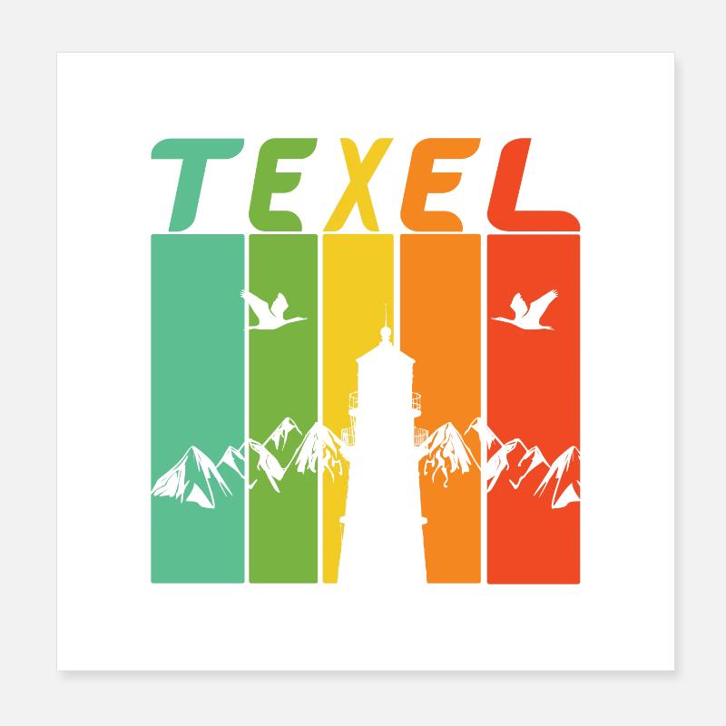 Texel Leuchtturm Design / Geschenk Poster 20x20 cm
