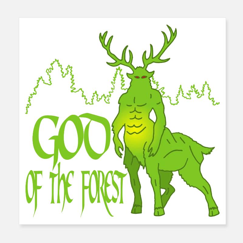 Dieu écologique de la forêt Poster 20 x 20 cm