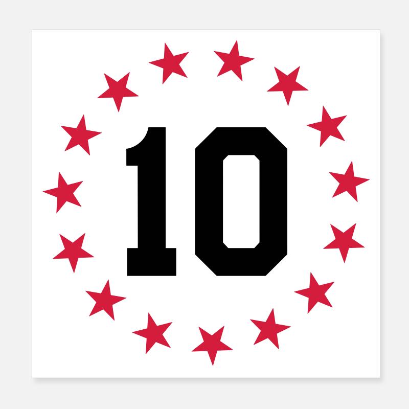 Nummer 10 Poster 20x20 cm