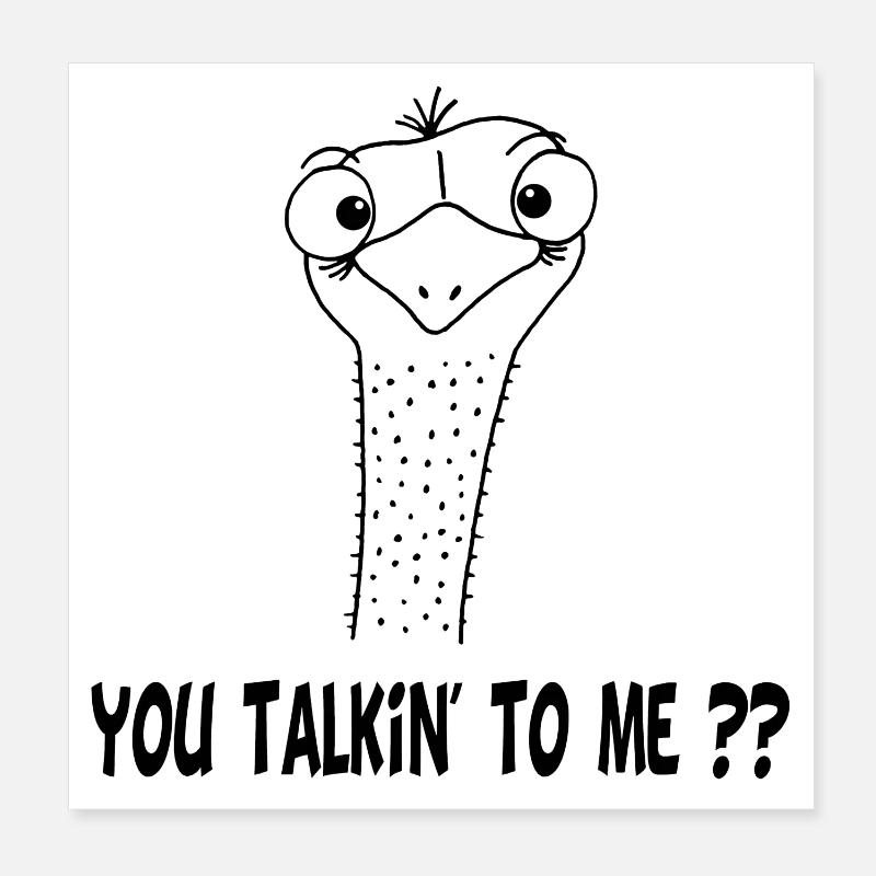 Lustiger schwarzer Vogel Poster 20x20 cm