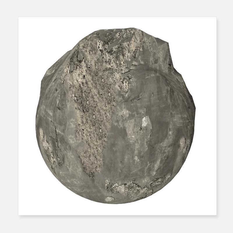 stein - Poster 20x20 cm - Weiß