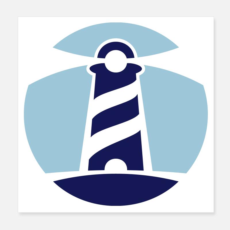 Lighthouse Logo (minimalist) Poster 8" x 8" (20x20 cm)