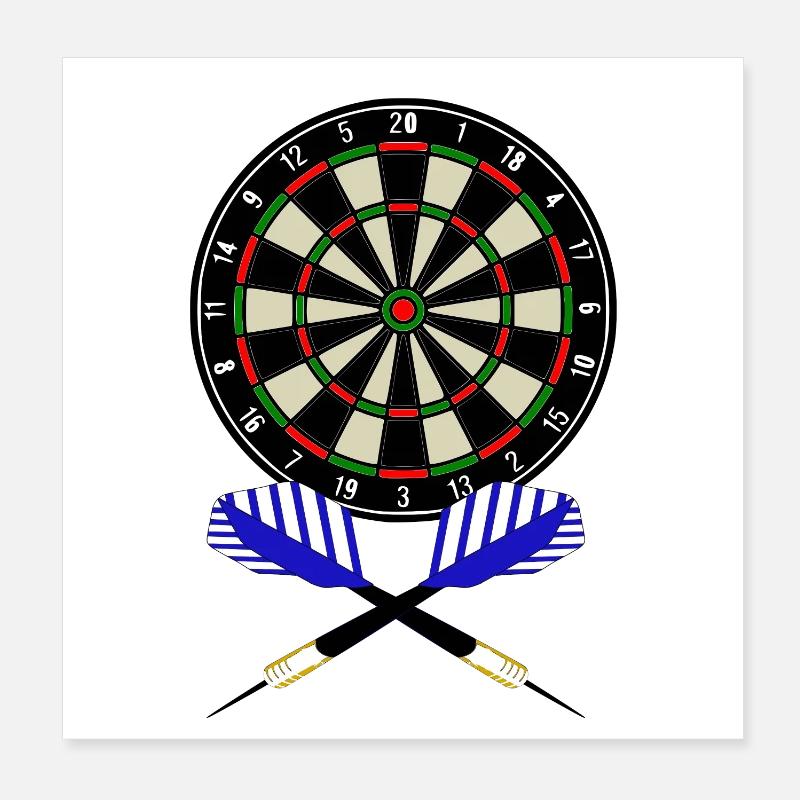 Dartscheibe - Poster 20x20 cm - Weiß
