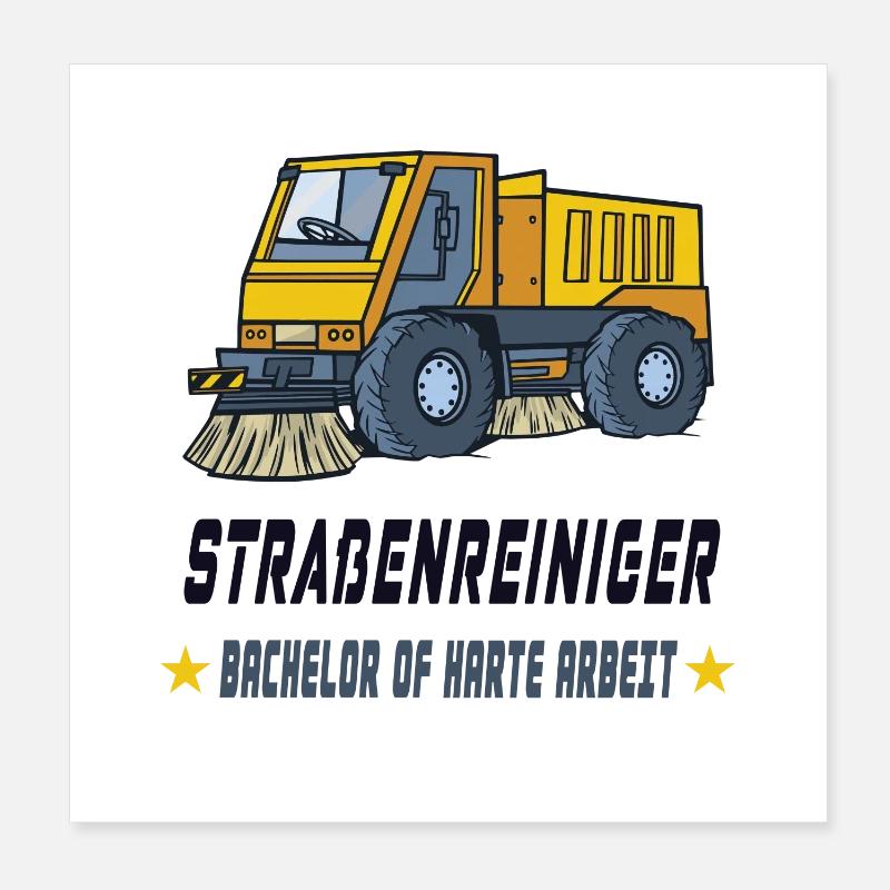 Straßenreiniger Design / Geschenkidee - Poster 20x20 cm - Weiß
