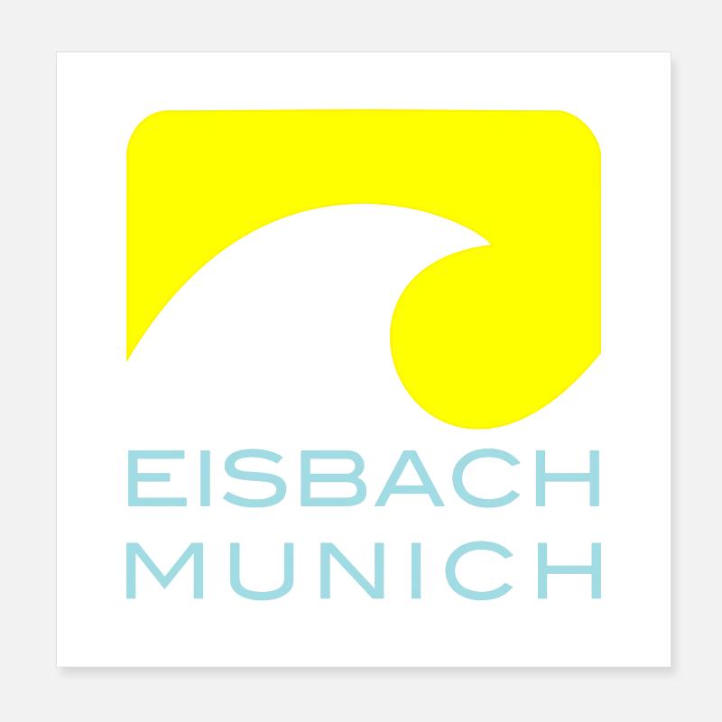 Munich Eisbach Poster 20x20 cm