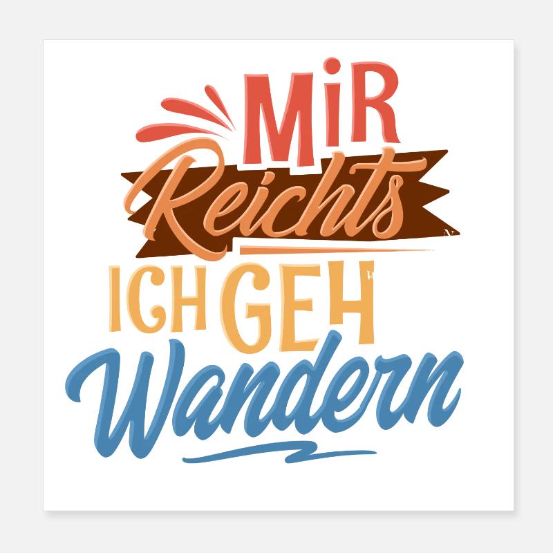 Wandern - Poster 20x20 cm - Weiß