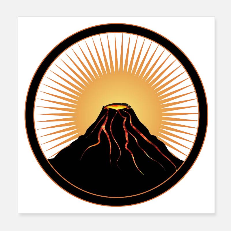 Vulkan Patch mit flüßiger Lava Poster 20x20 cm