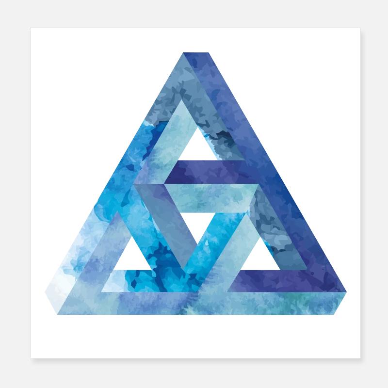Triangle d'illusion d'optique Escher Poster 20 x 20 cm