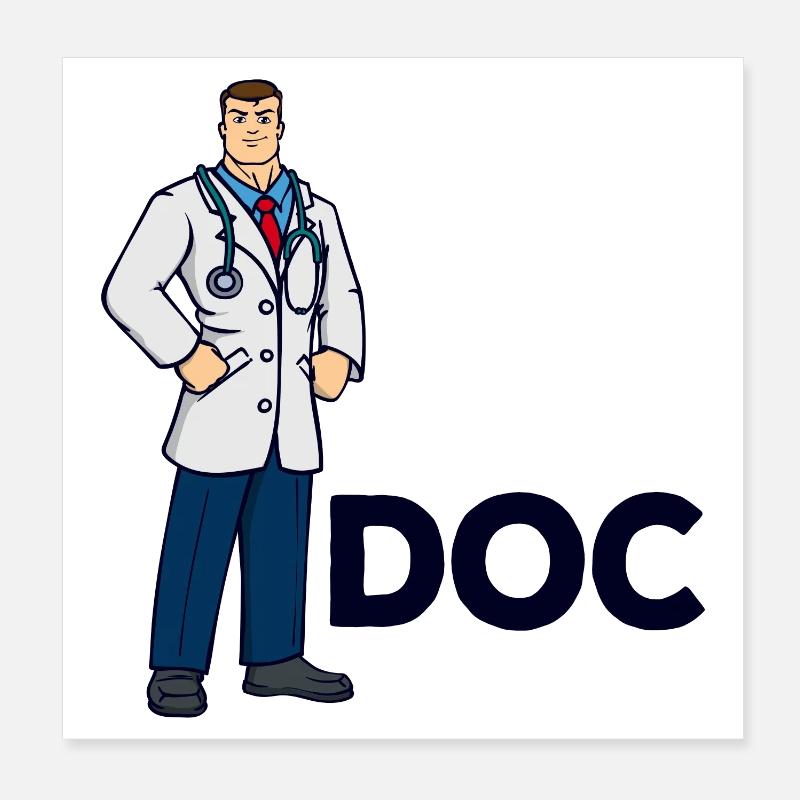 Super-héros médecin médecin assistant médecin médecin d'urgence Poster 20 x 20 cm