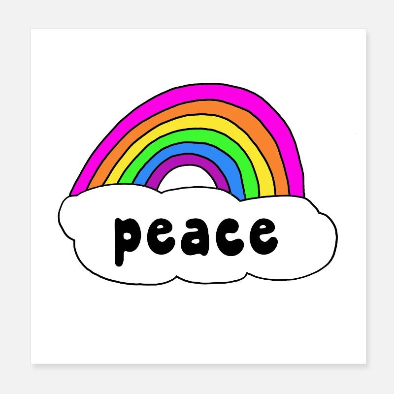 Peace Peace rainbow cloud Poster 8" x 8" (20x20 cm)