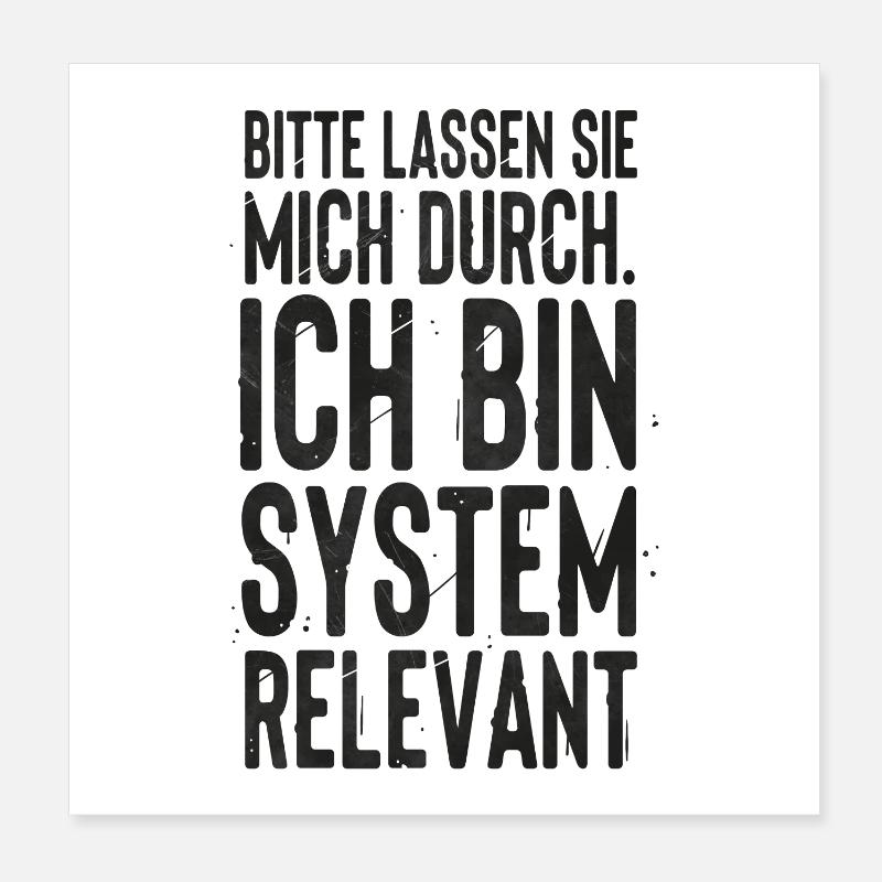 Systemrelevant Poster 20x20 cm