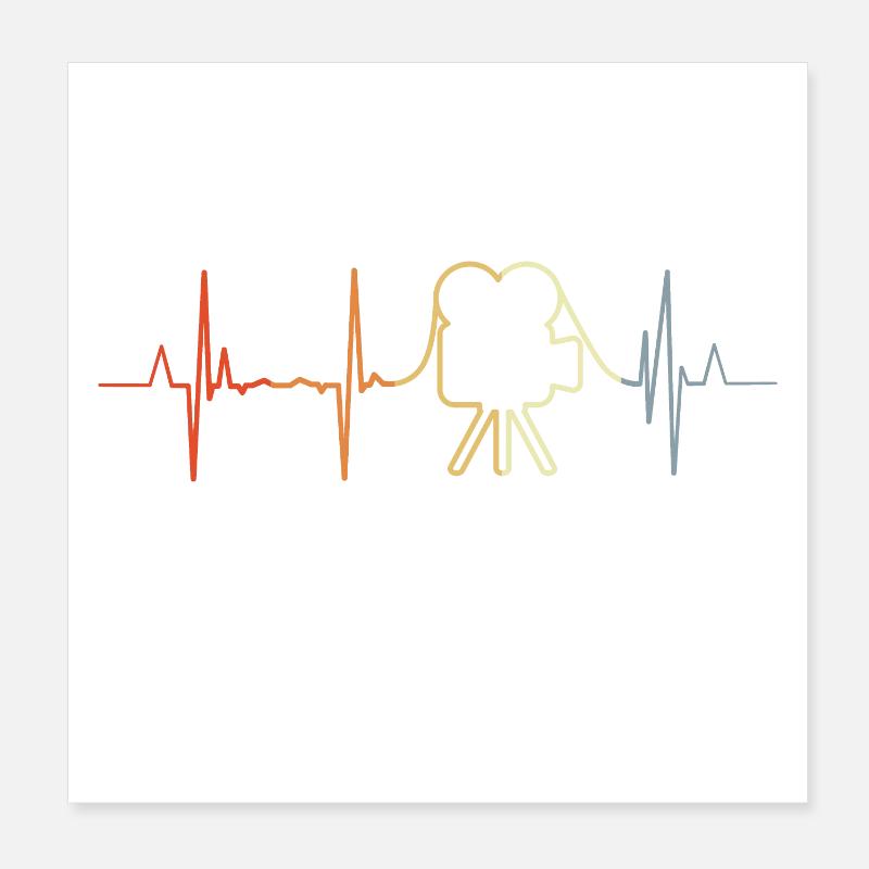 Caméra vidéo Rythme cardiaque Poster 20 x 20 cm