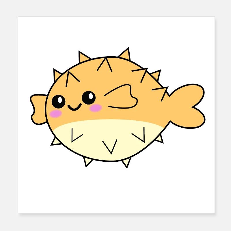 Poisson-globe mignon animal Poster 20 x 20 cm