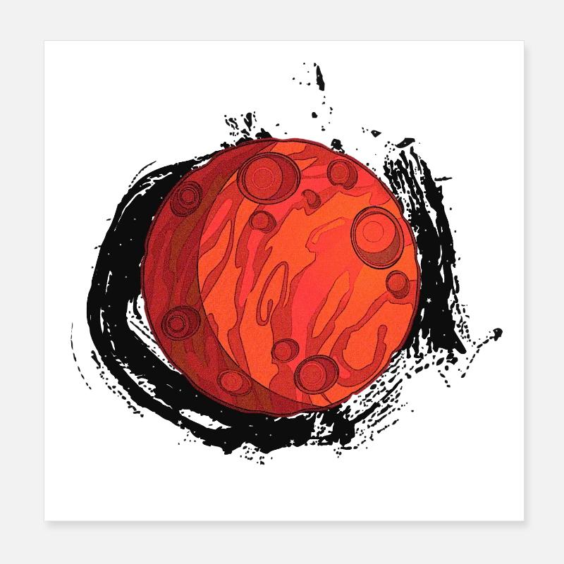 Planet Mars with background, planets Poster 8" x 8" (20x20 cm)